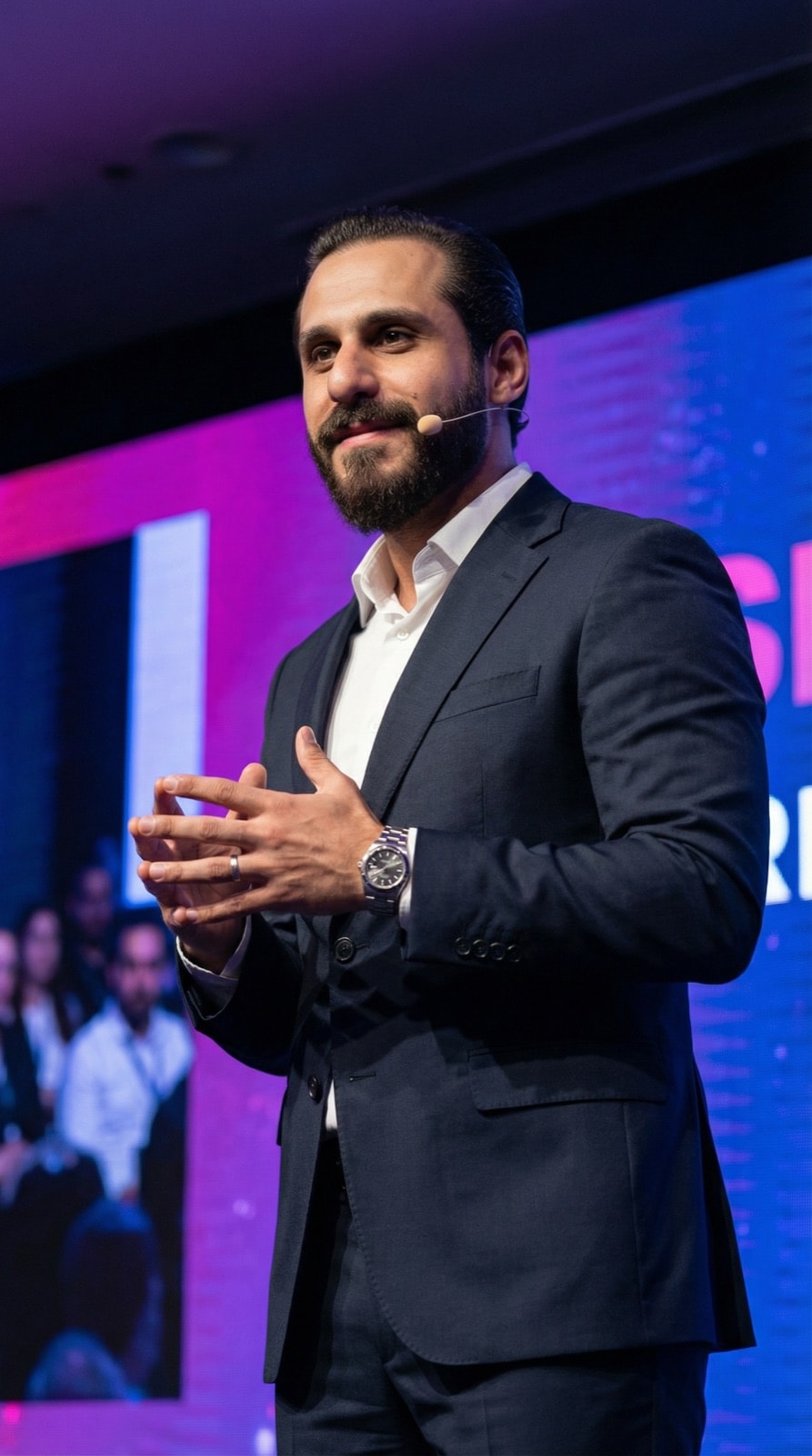 Filipe Frazao no palco com plateia